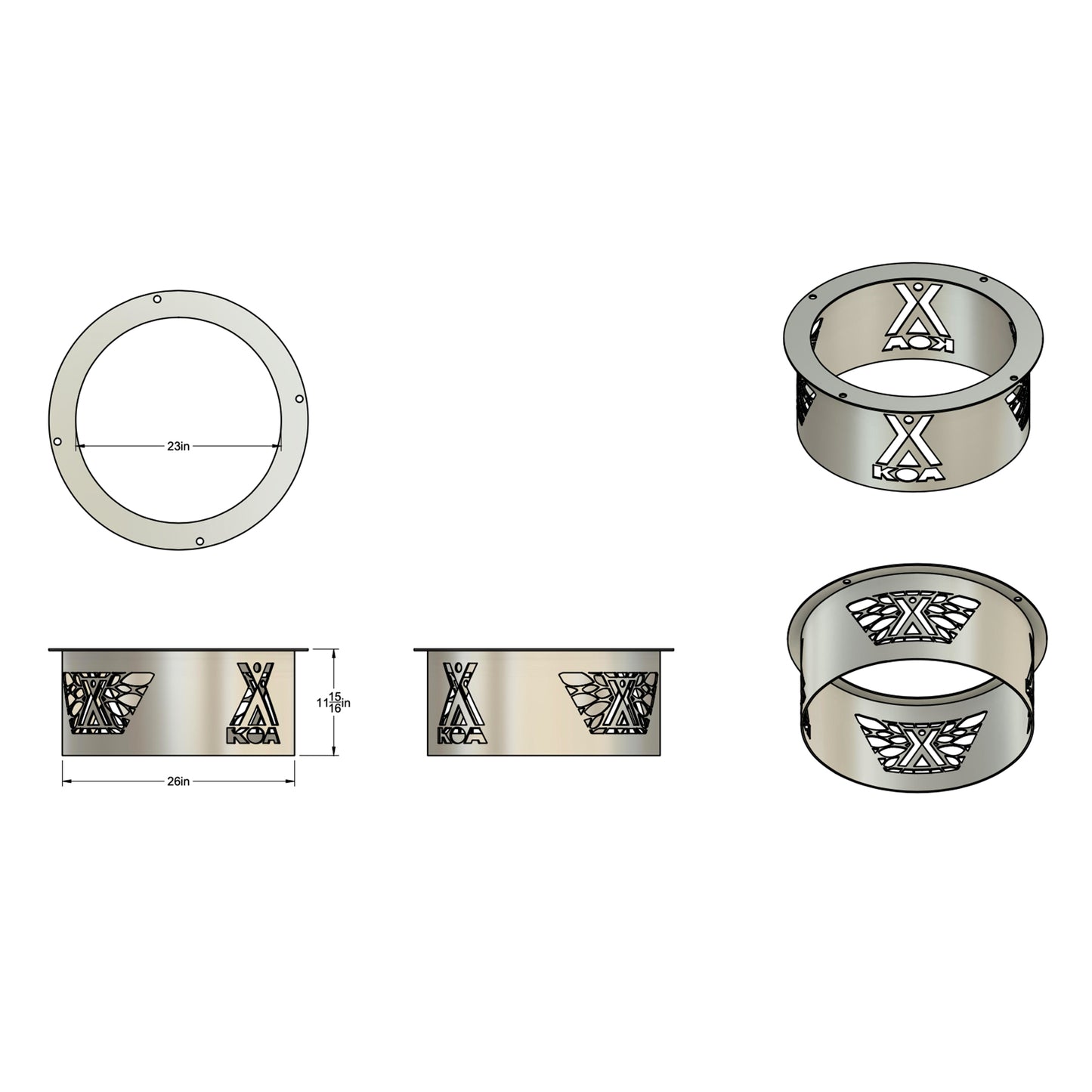 KOA Fire Ring w/Welded Rim