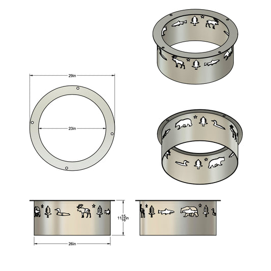 26" Maine Animal Firering w/Welded Rim