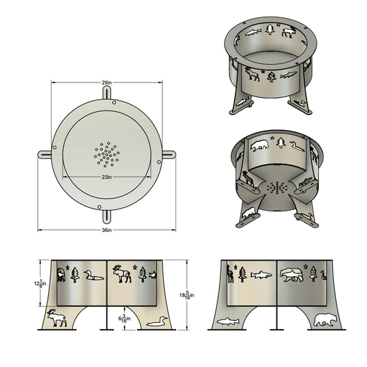26" Maine Animal Fire Pit