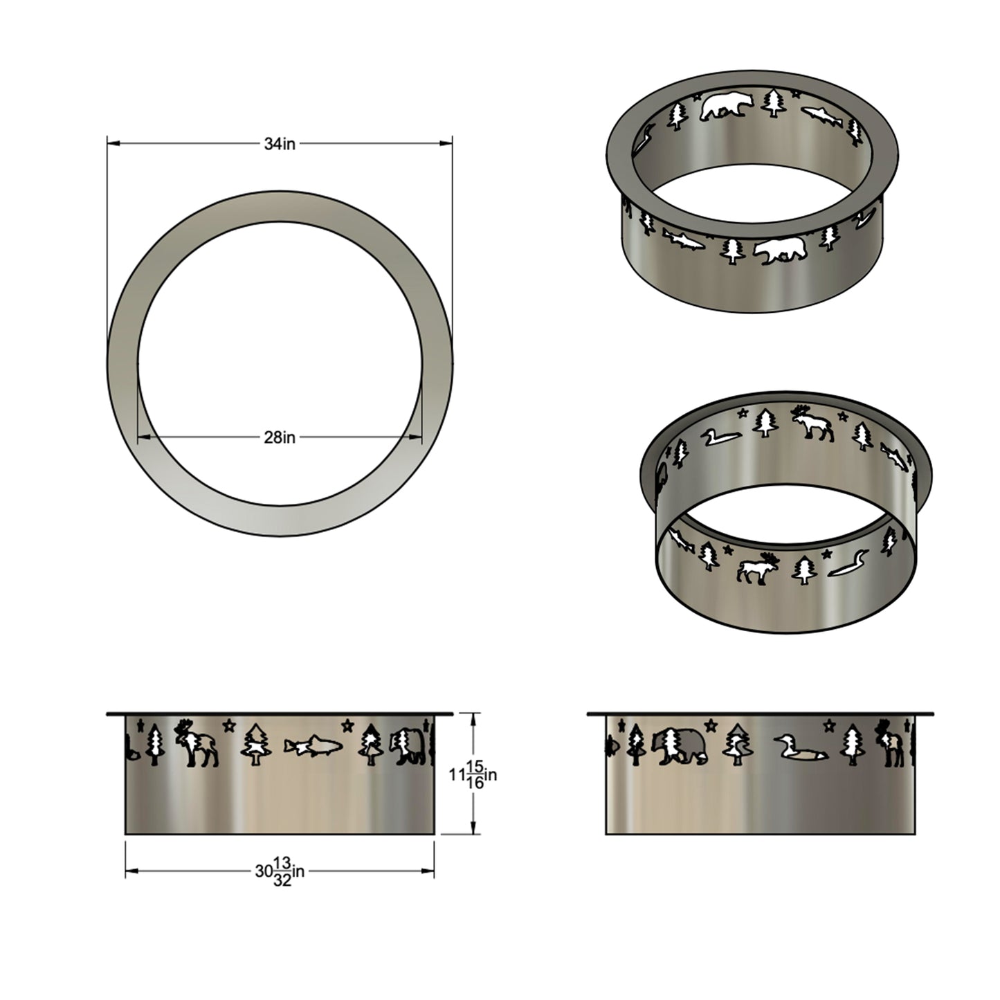 31" Maine Animal Firering w/Welded Rim