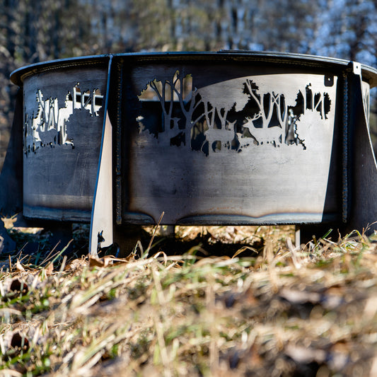 31" Deer Art Fire Pit